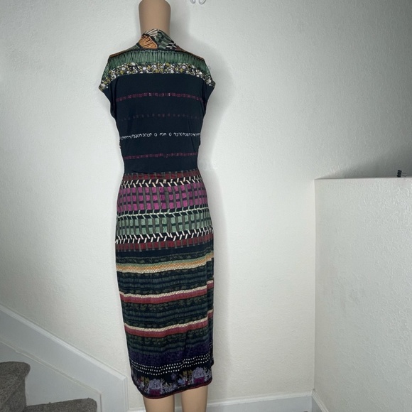 ETRO Milano Sleeveless Twist Front Light Tribal Print Midi Dress Size 42 (US 8) - Picture 2 of 13